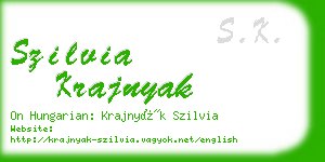 szilvia krajnyak business card